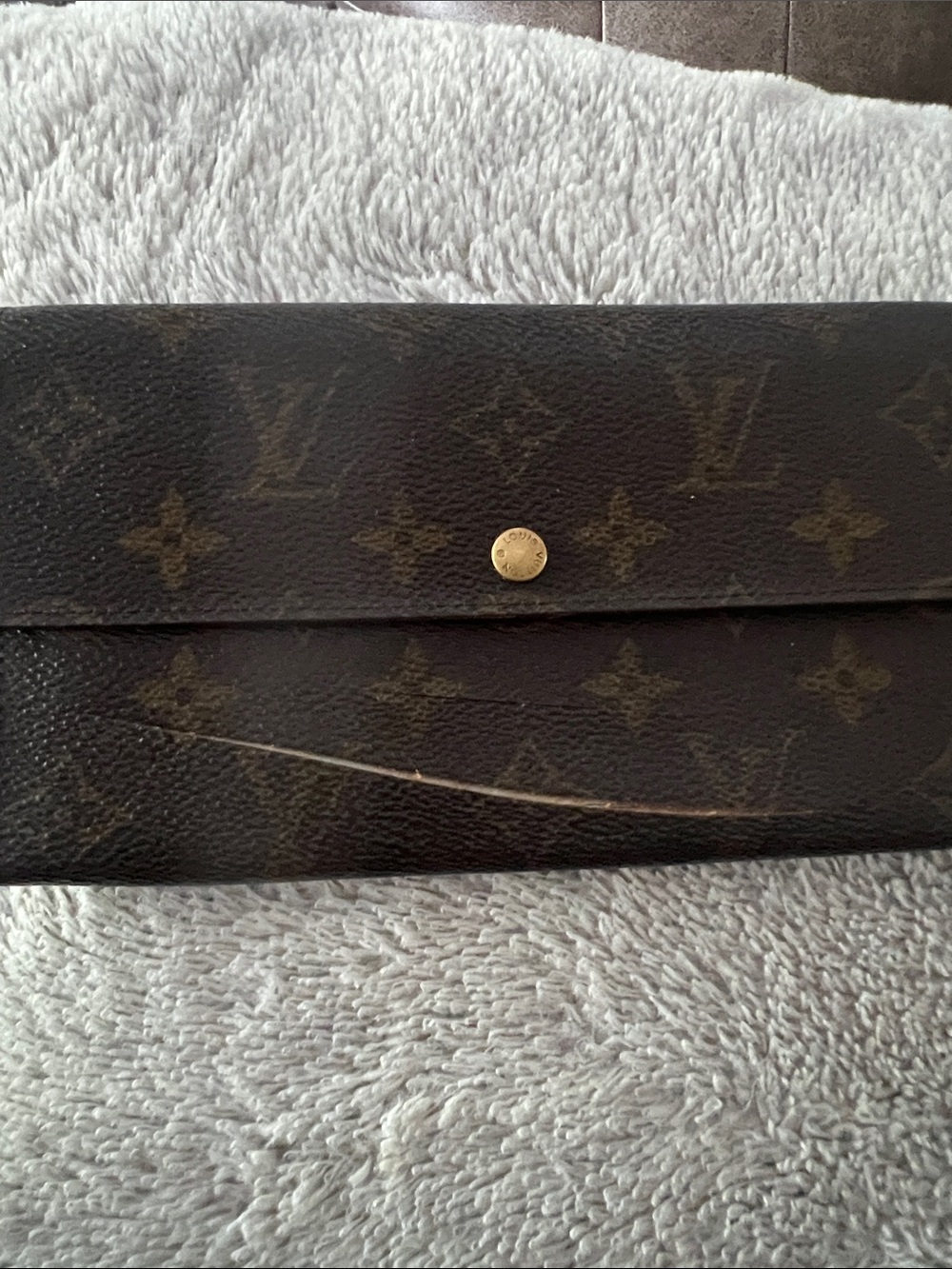 Louis Vuitton Monogram Snap Envelope Clutch - Dark Brown with Gold Hardware